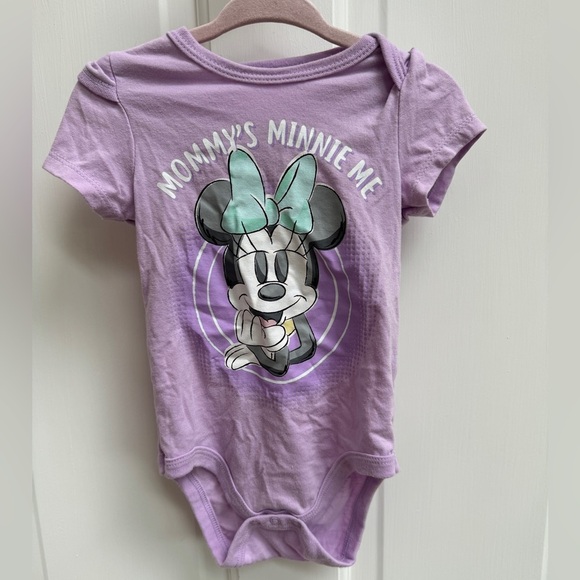 Disney Baby 12M Purple Mommy’s Mini Me Minnie Mouse Short Sleeve Onesie - Picture 1 of 5
